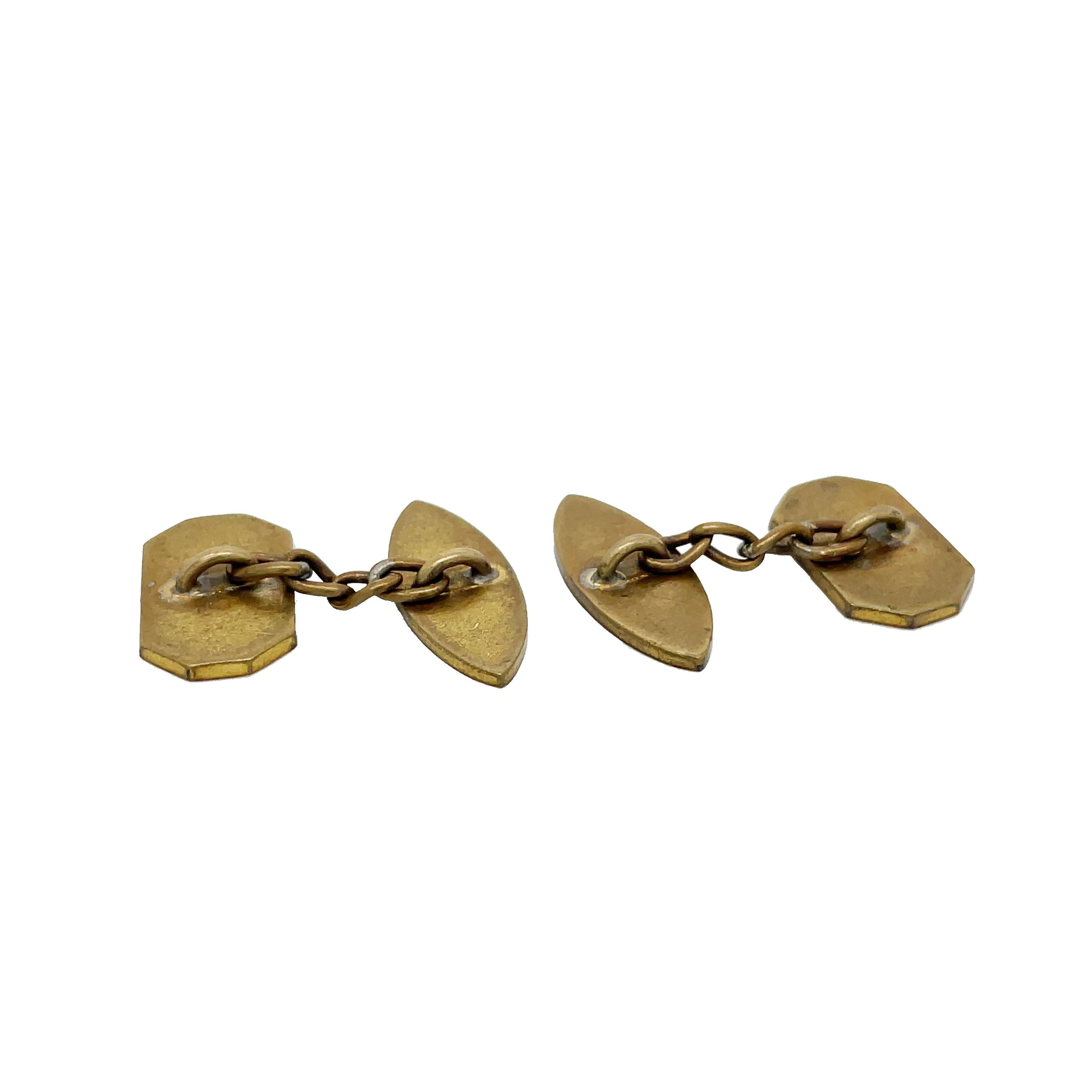1890 Victorian Double Engraved Cufflinks For Sale 2