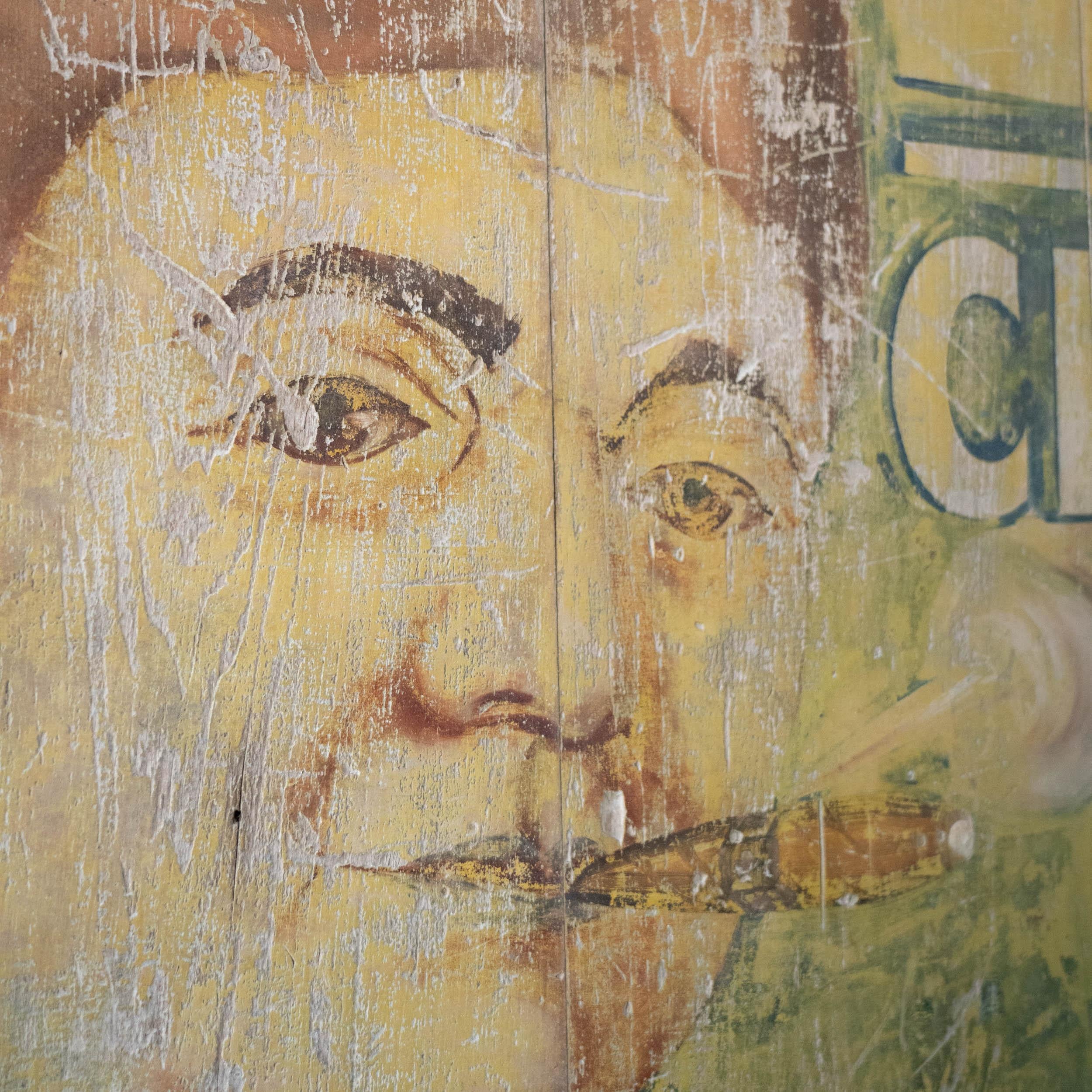 Artisanat 1890 Wood Panneau publicitaire pour cigares grand américain en vente