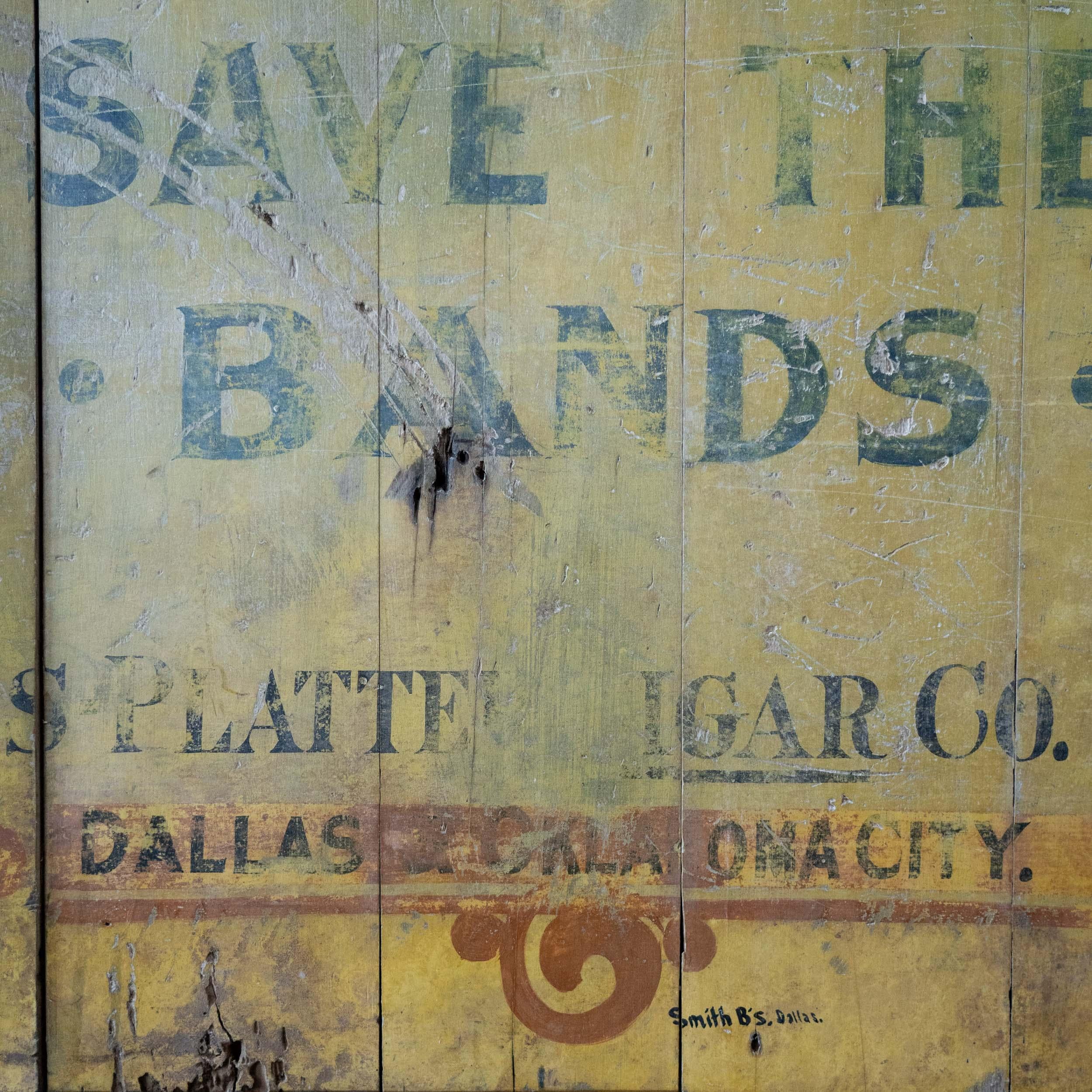 Américain 1890 Wood Panneau publicitaire pour cigares grand américain en vente