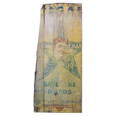 1890 Wood Cigar Advertising Sign large American