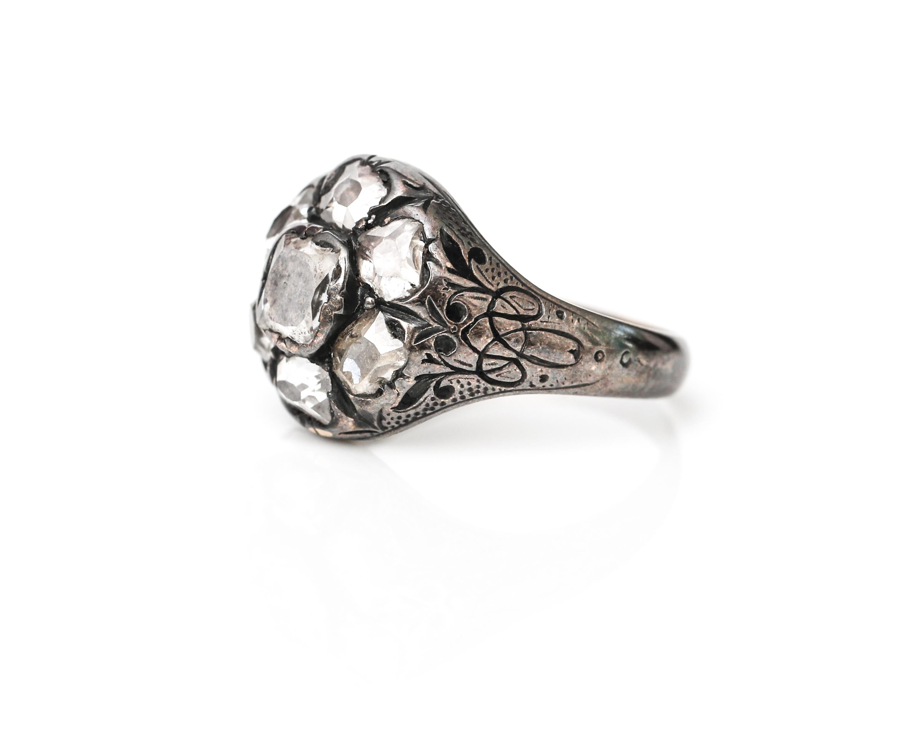 Women's 1890s 1 Carat Rose Cut Diamond Ring