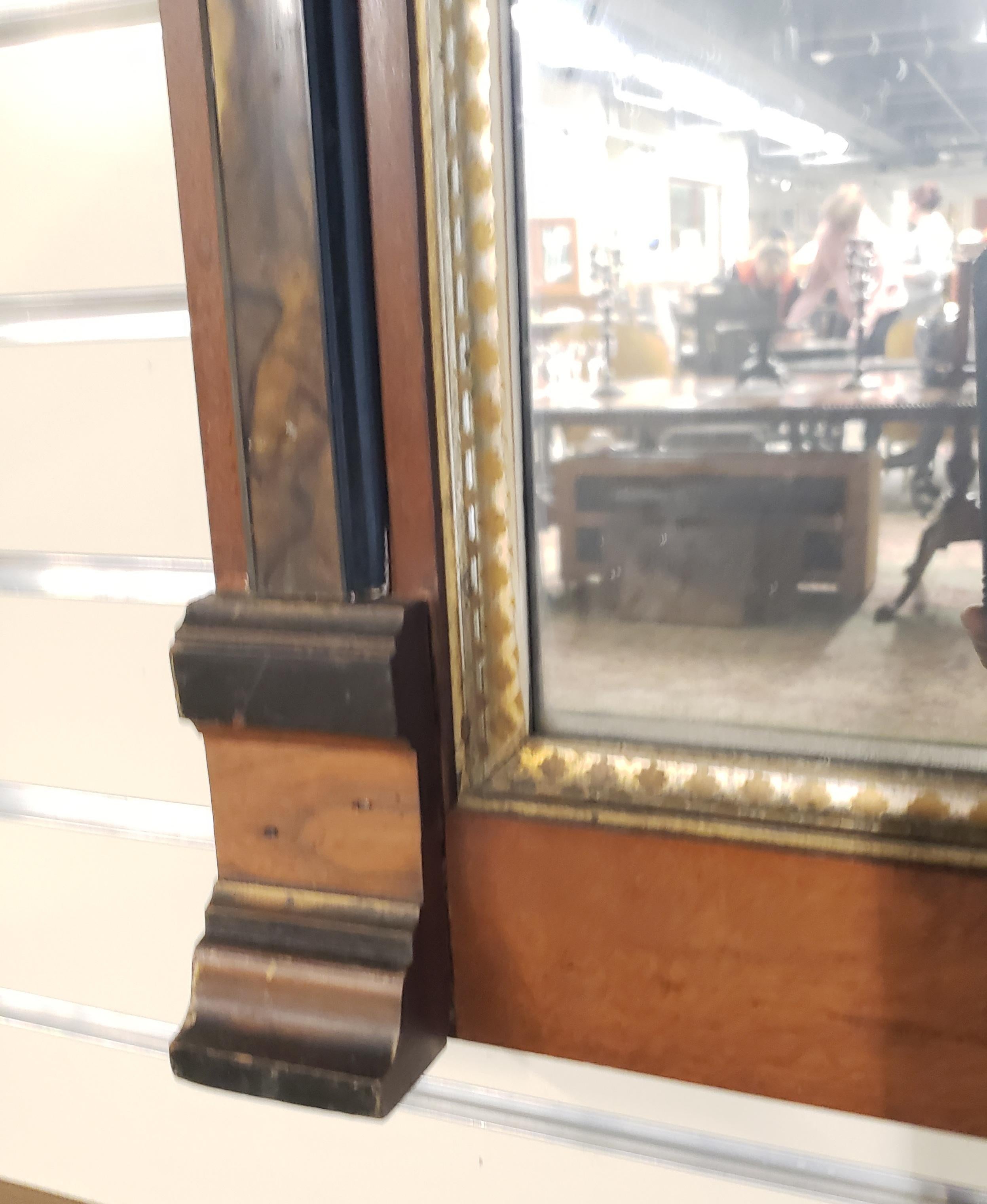 1890s American Classical Parcel Ebonized Mahogany Wall Mirror For Sale 3