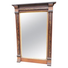 1890s American Classical Parcel Ebonized Mahogany  Miroir mural