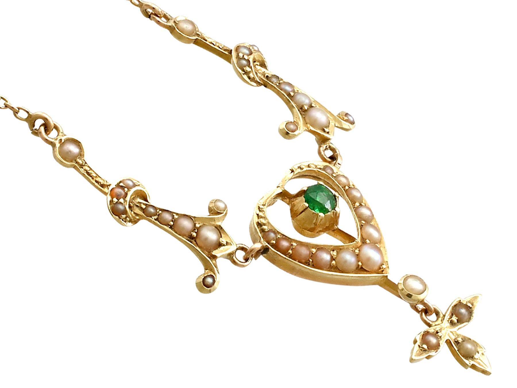 pearl and peridot necklace