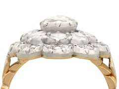 Antique 1.07 Carat Diamond Yellow Gold Cocktail Cluster Ring