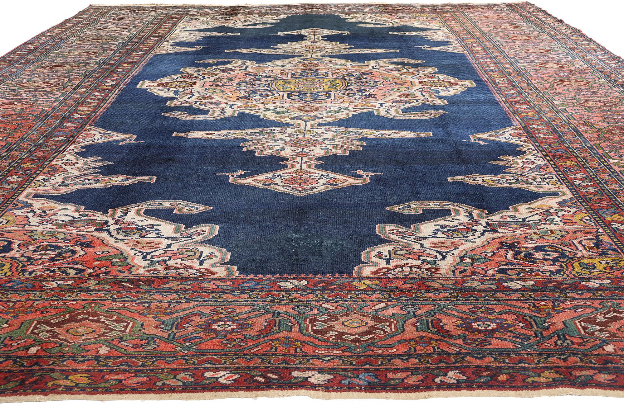 1890's Antiker Blauer Persischer Hamadan Teppich (Moderne) im Angebot
