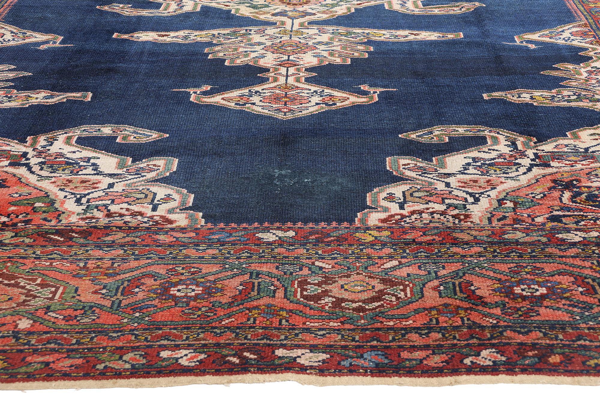 1890's Antiker Blauer Persischer Hamadan Teppich (Handgeknüpft) im Angebot