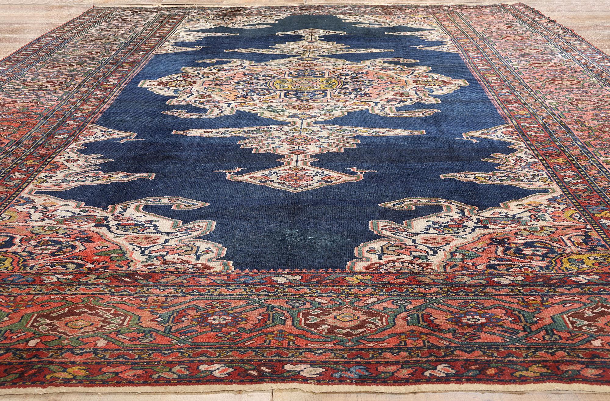 1890's Antiker Blauer Persischer Hamadan Teppich im Angebot 1