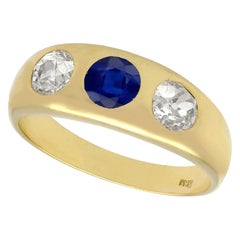 Blue Sapphire Three-Stone Rings