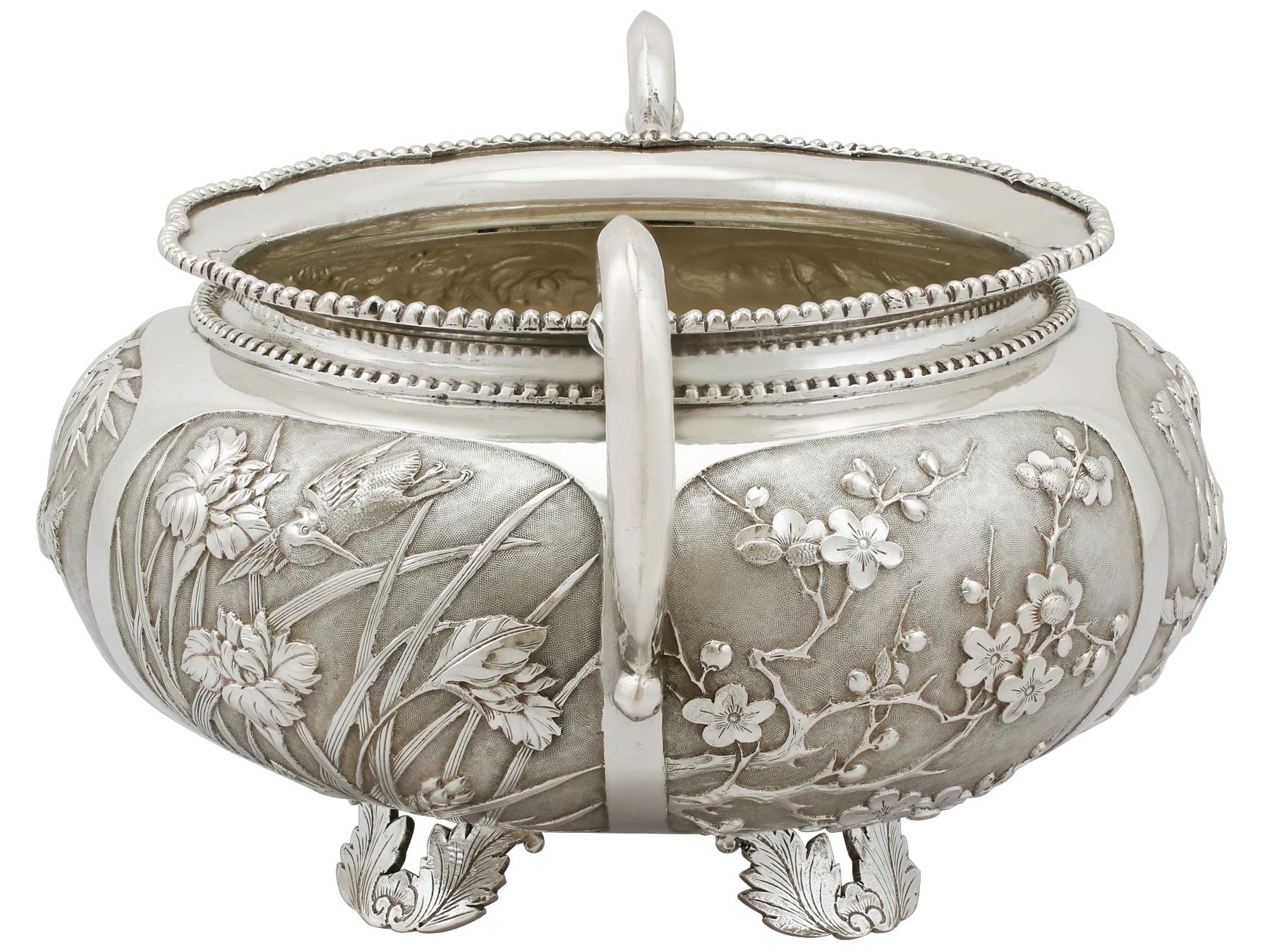 1890s Antique Chinese Export Silver Bowl 1