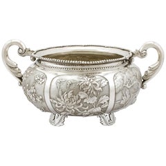 1890s Antique Chinese Export Silver Bowl