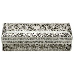 1890s Antique Chinese Export Silver Box by Wang Hing & Co