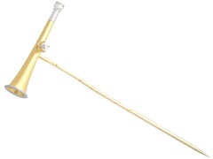 1890s Diamond and Yellow Gold Hunting Pin Brooch