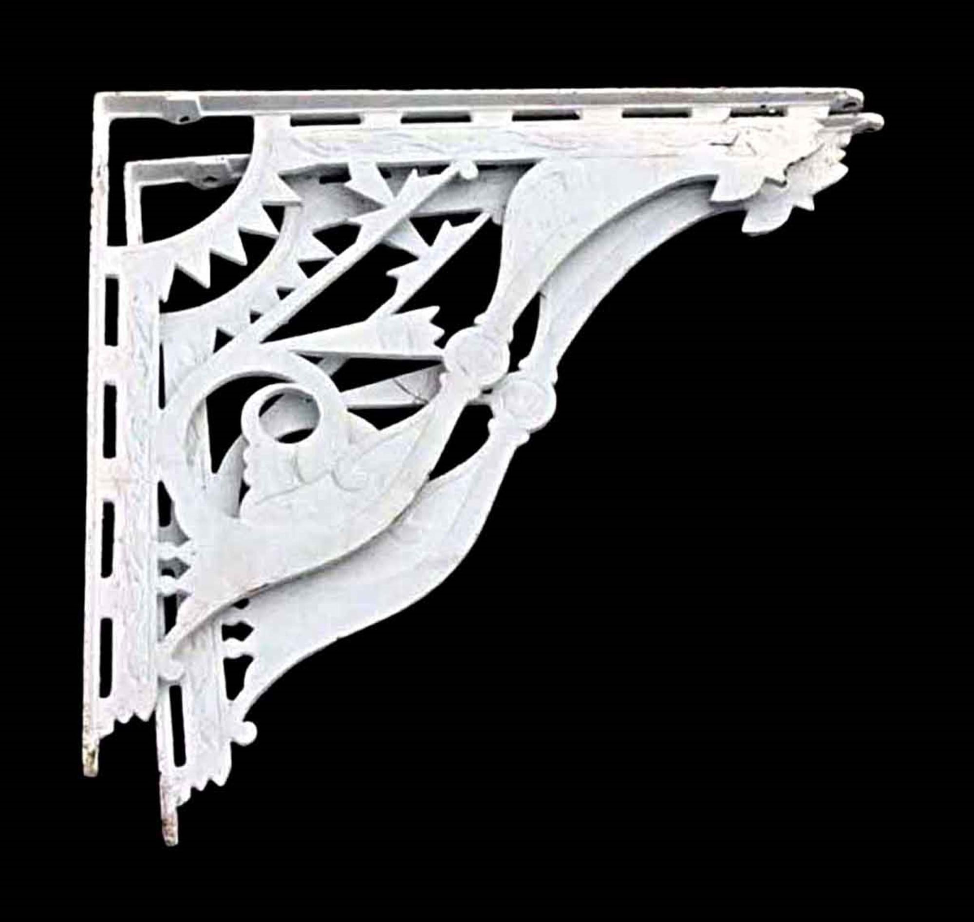 Antique Eastlake cast iron shelf brackets from the 1890s painted white. Sold as a pair. This can be seen at our 400 Gilligan St location in Scranton, PA.