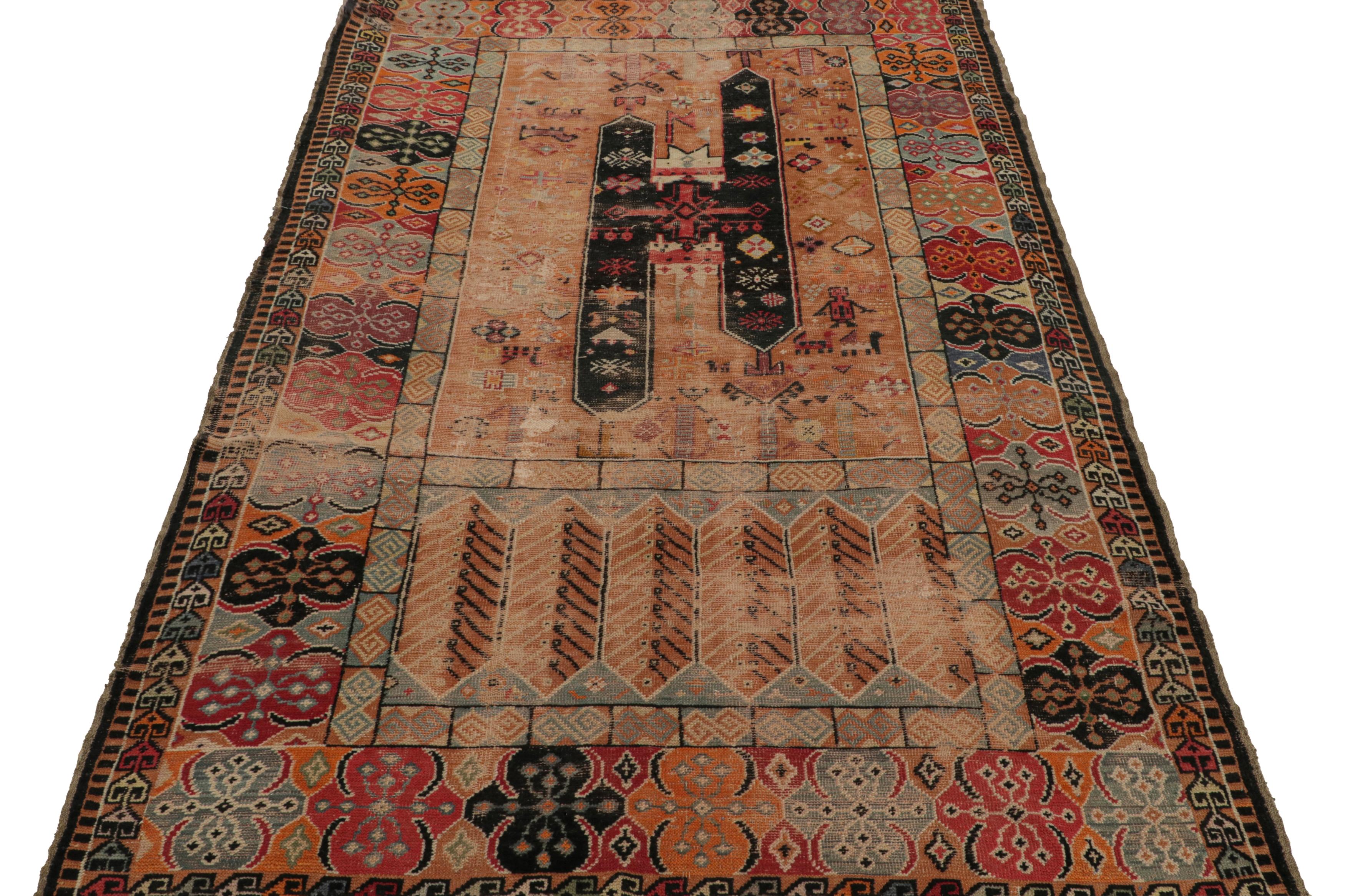 Irish 1890s Antique European Rug with Colorful Geometric Patterns, from Rug & Kilim For Sale