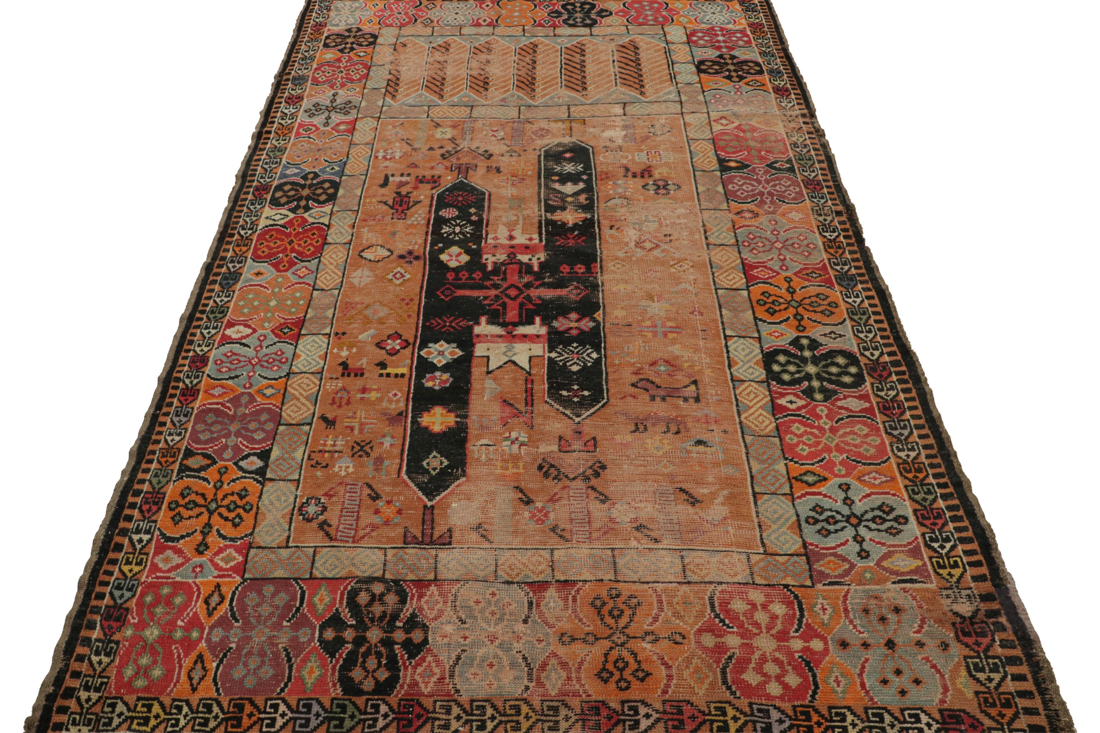 Hand-Knotted 1890s Antique European Rug with Colorful Geometric Patterns, from Rug & Kilim For Sale