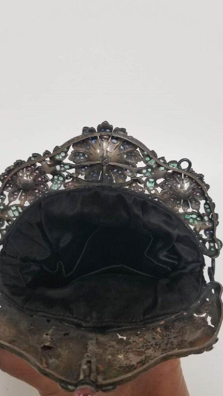 1890s Antique French Minaudiére Silver and gems en vente 1