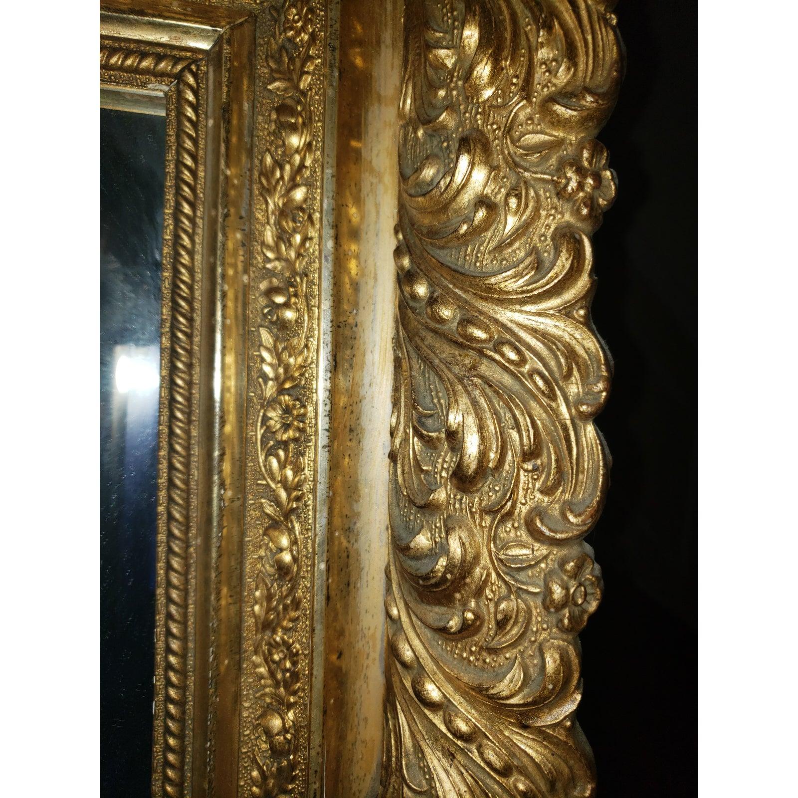 1890s Antique Gilt Baroque Style Mirror 6