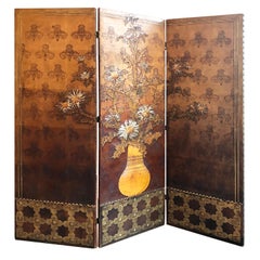 1890's, Antique Leather Mould Screen