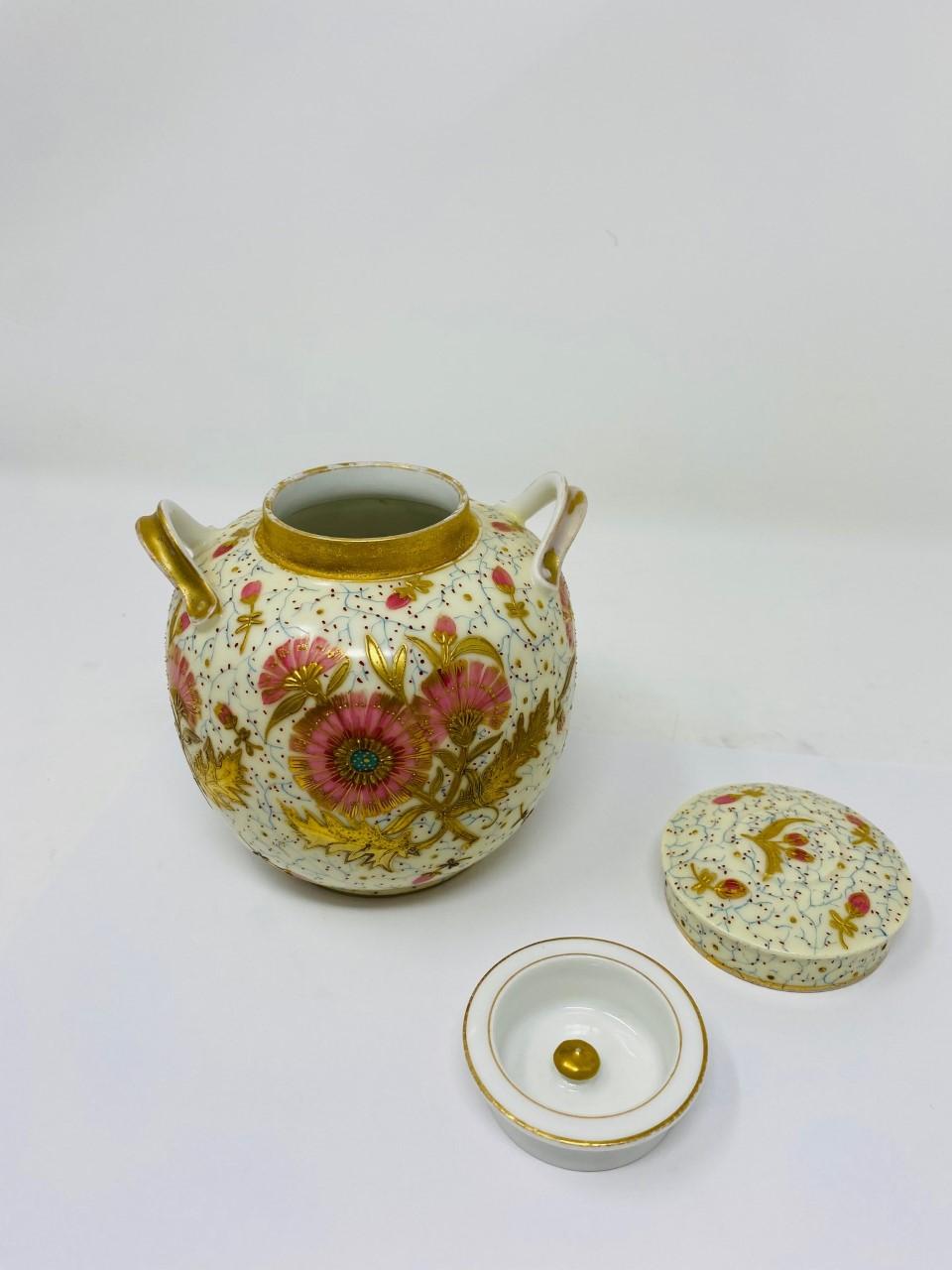 1890s Antique Limoges Porcelain Decorative Canister 3