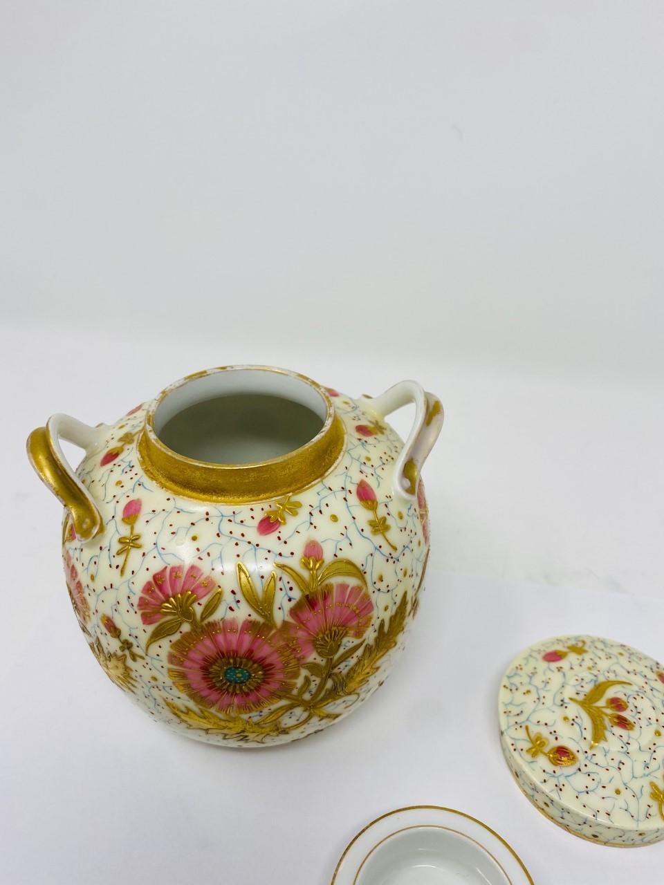 1890s Antique Limoges Porcelain Decorative Canister 4