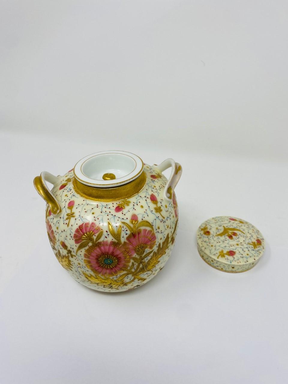 1890s Antique Limoges Porcelain Decorative Canister 5