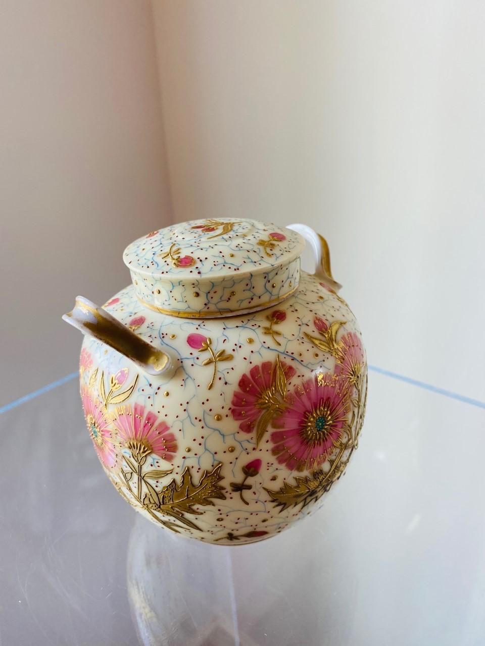 1890s Antique Limoges Porcelain Decorative Canister In Good Condition In San Diego, CA