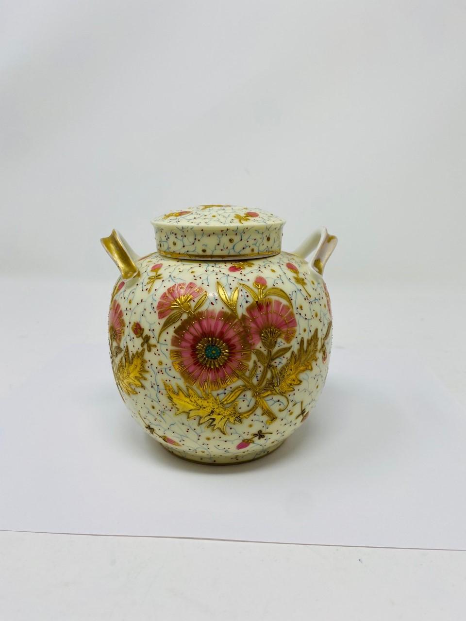 1890s Antique Limoges Porcelain Decorative Canister 1