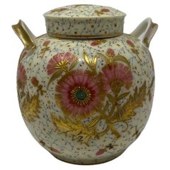 Ancienne boîte décorative en porcelaine de Limoges des années 1890