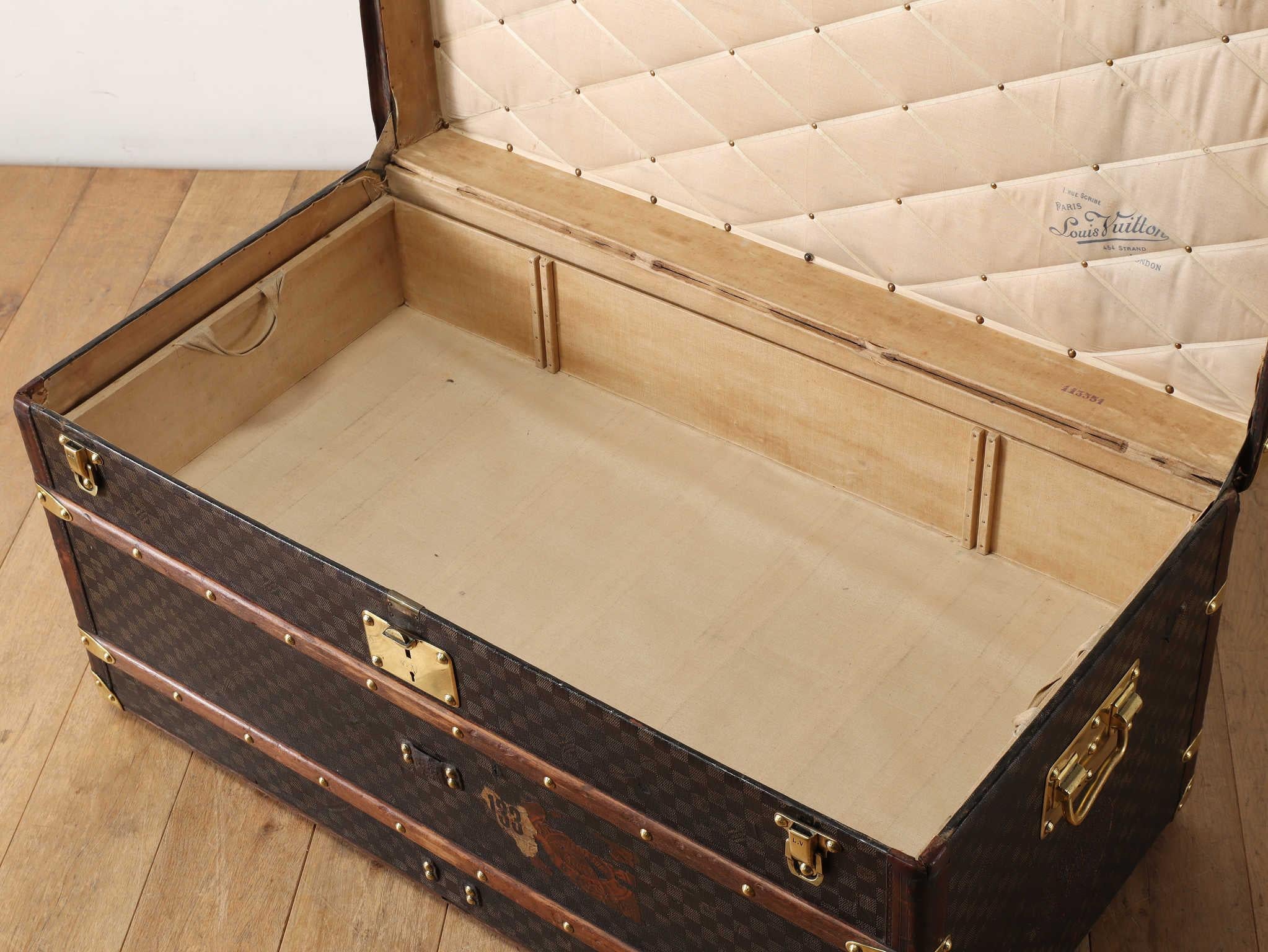 Antiquités 1890 Louis Vuitton Malle Damier Courier Vapeur 12