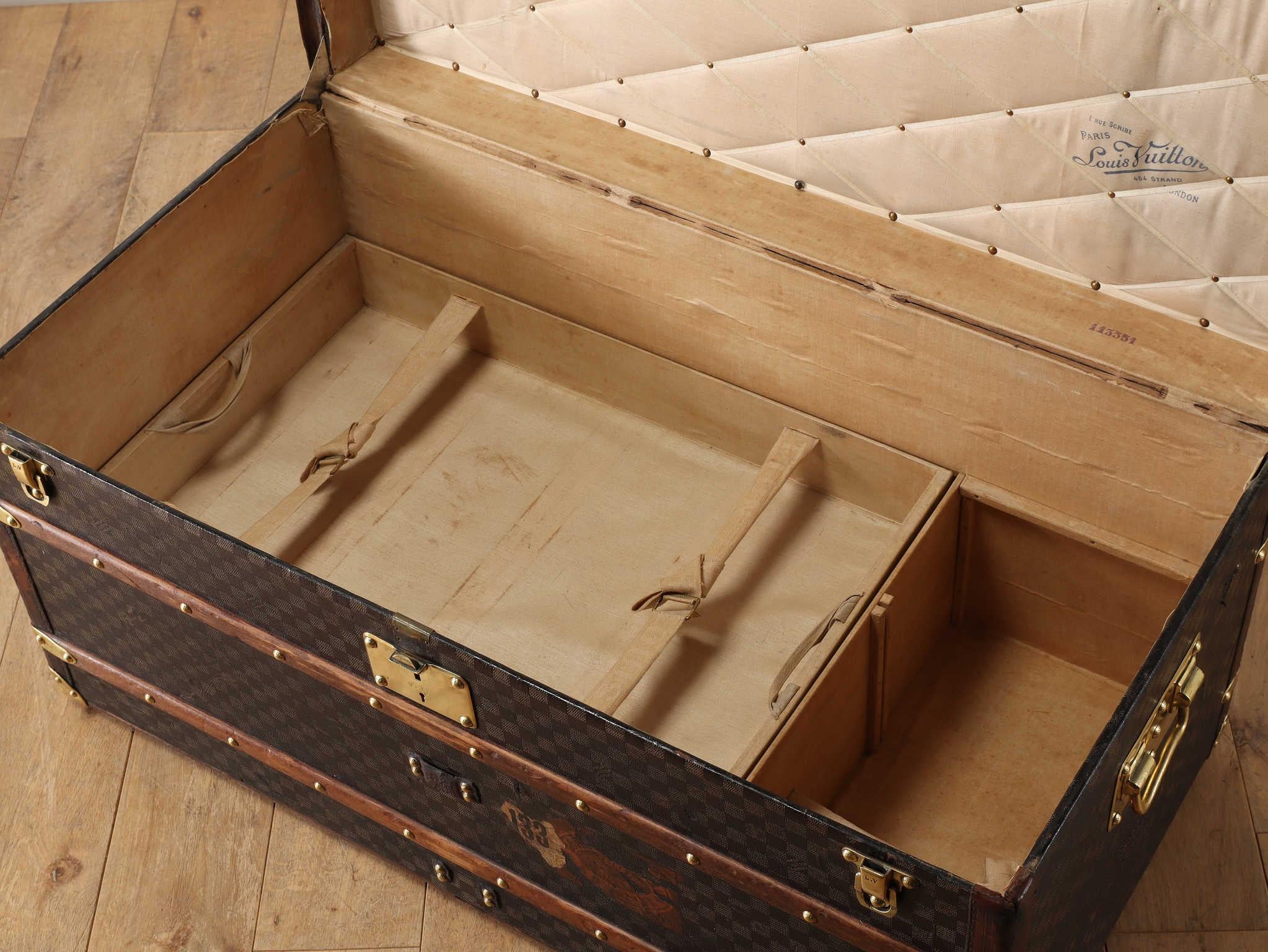 Antiquités 1890 Louis Vuitton Malle Damier Courier Vapeur 13