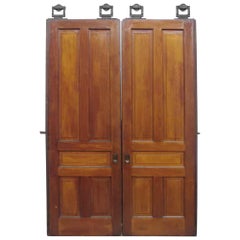 1890s Used Pair of Five Panel Pocket Doors