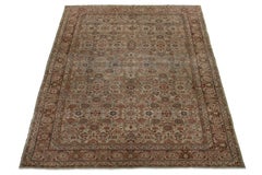 1890er Jahre Antiker Persischer Malayer Wollteppich in Brown Allover Floral Design