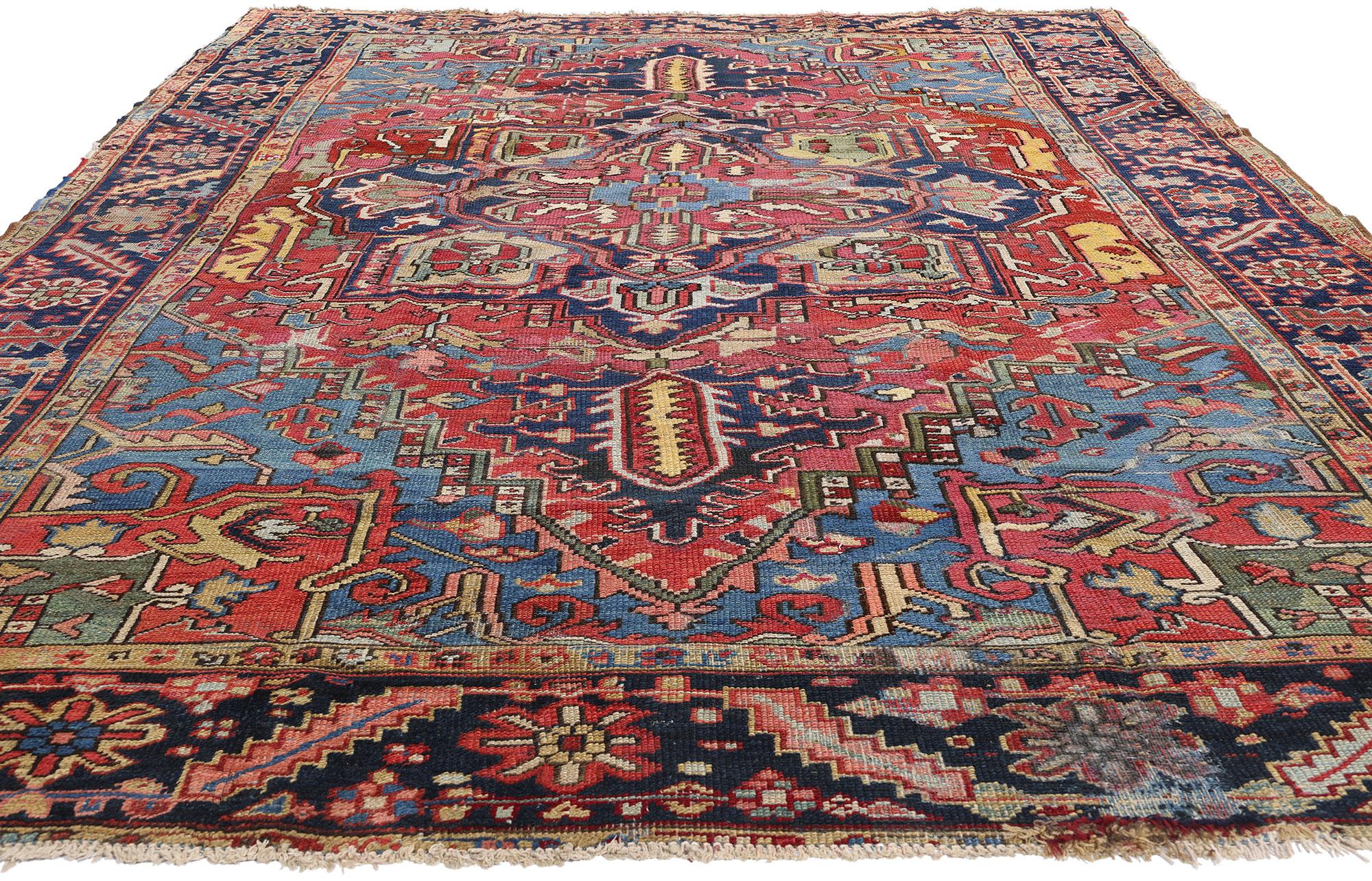 Perse Tapis persan Serapi ancien des années 1890 en vente