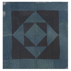 1890s Antique Quilt America Multicolor Square Geometric Textiles Rug
