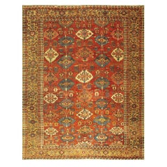 1890 Antique Rouge Tribal Géométrique Nord Ouest Heriz Serapi Knots Rugs en laine