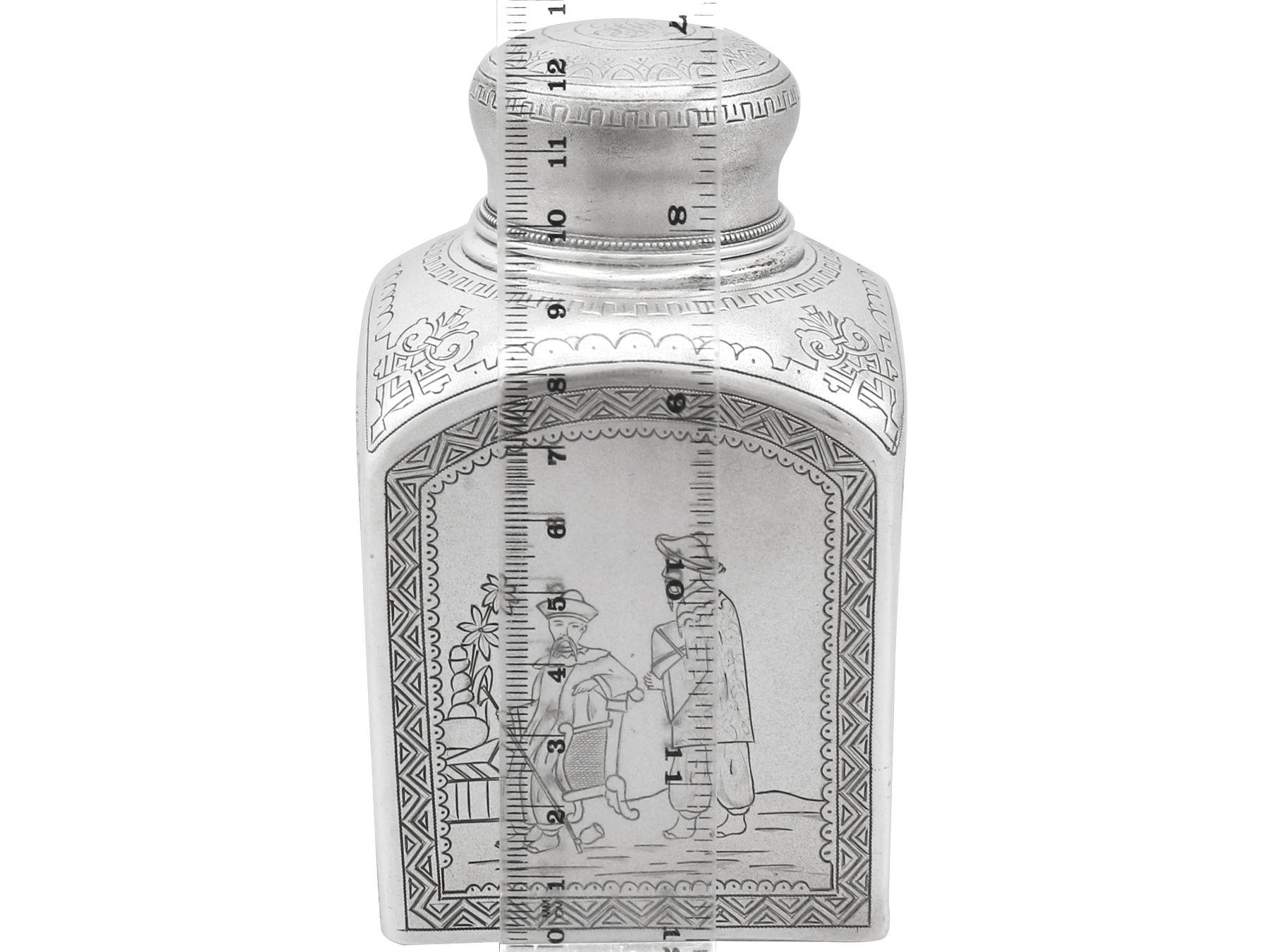 1890s Russian Silver Tea Caddy For Sale 6