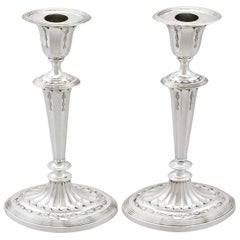 1890s Antique Sterling Silver Candlesticks by James Dixon & Sons