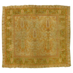 1890s Antique Turkish Oushak Rug, Italian Nonna Chic Meets Maximalist Style