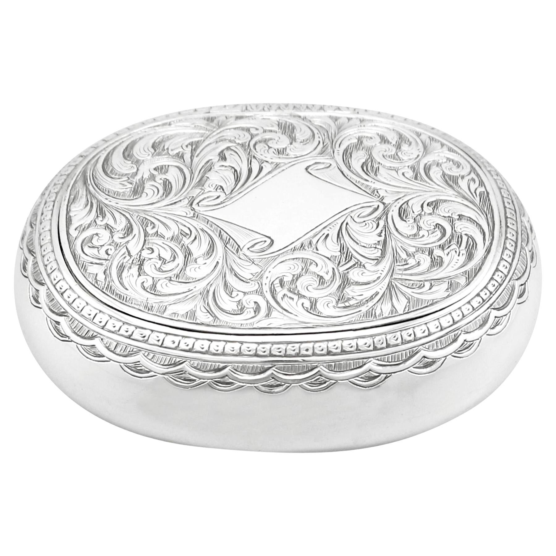 1890er Jahre Antike viktorianische Sterling Silver Tabakdose