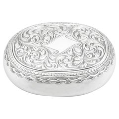 1890s Antique Victorian Sterling Silver Tobacco Box