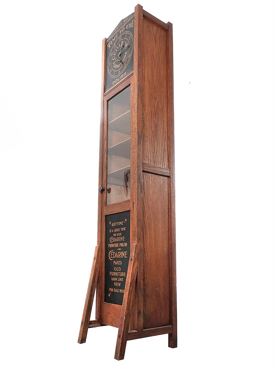 Reloj de pie y mueble publicitario Arts and Crafts de 1890 Estadounidense en venta