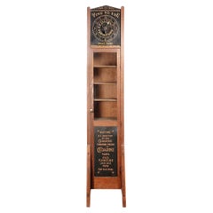 1890s Arts and Crafts Advertising Grandfather Clock and Cabinet