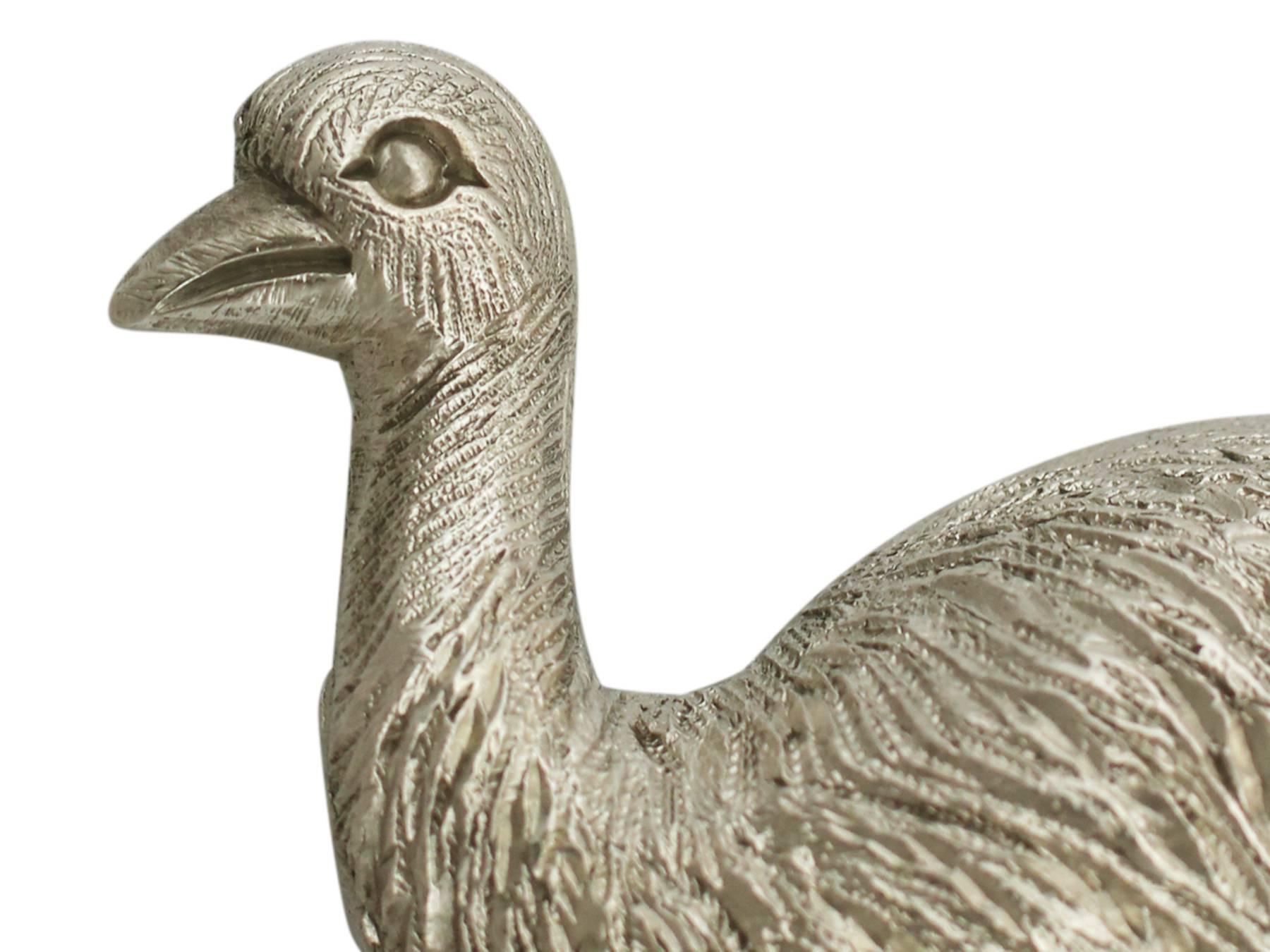 1890s Australian Pure Silver 'Emu' Ornament 2