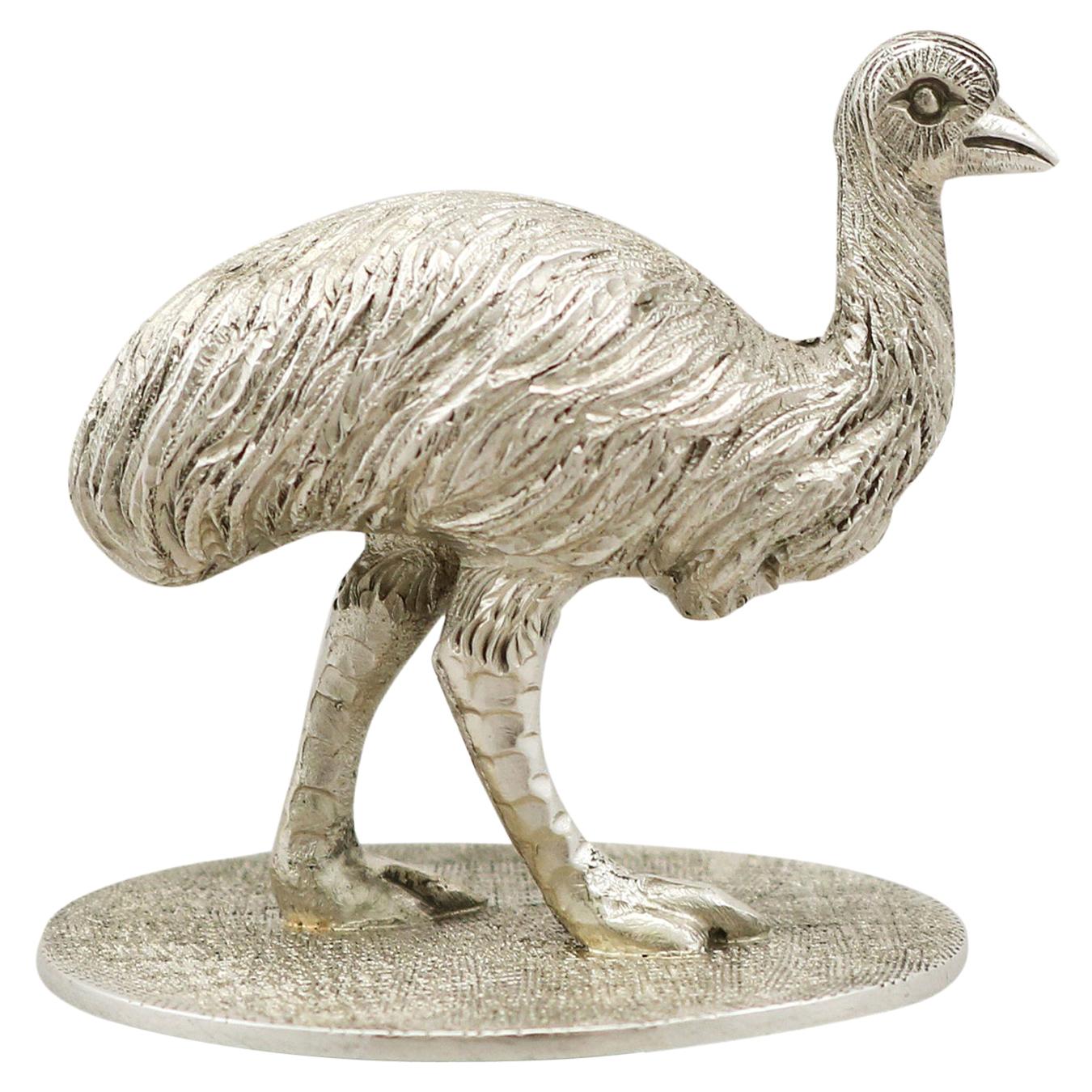 1890s Australian Pure Silver 'Emu' Ornament
