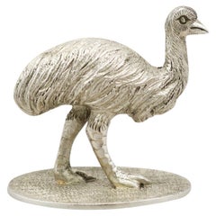 Antique 1890s Australian Pure Silver 'Emu' Ornament
