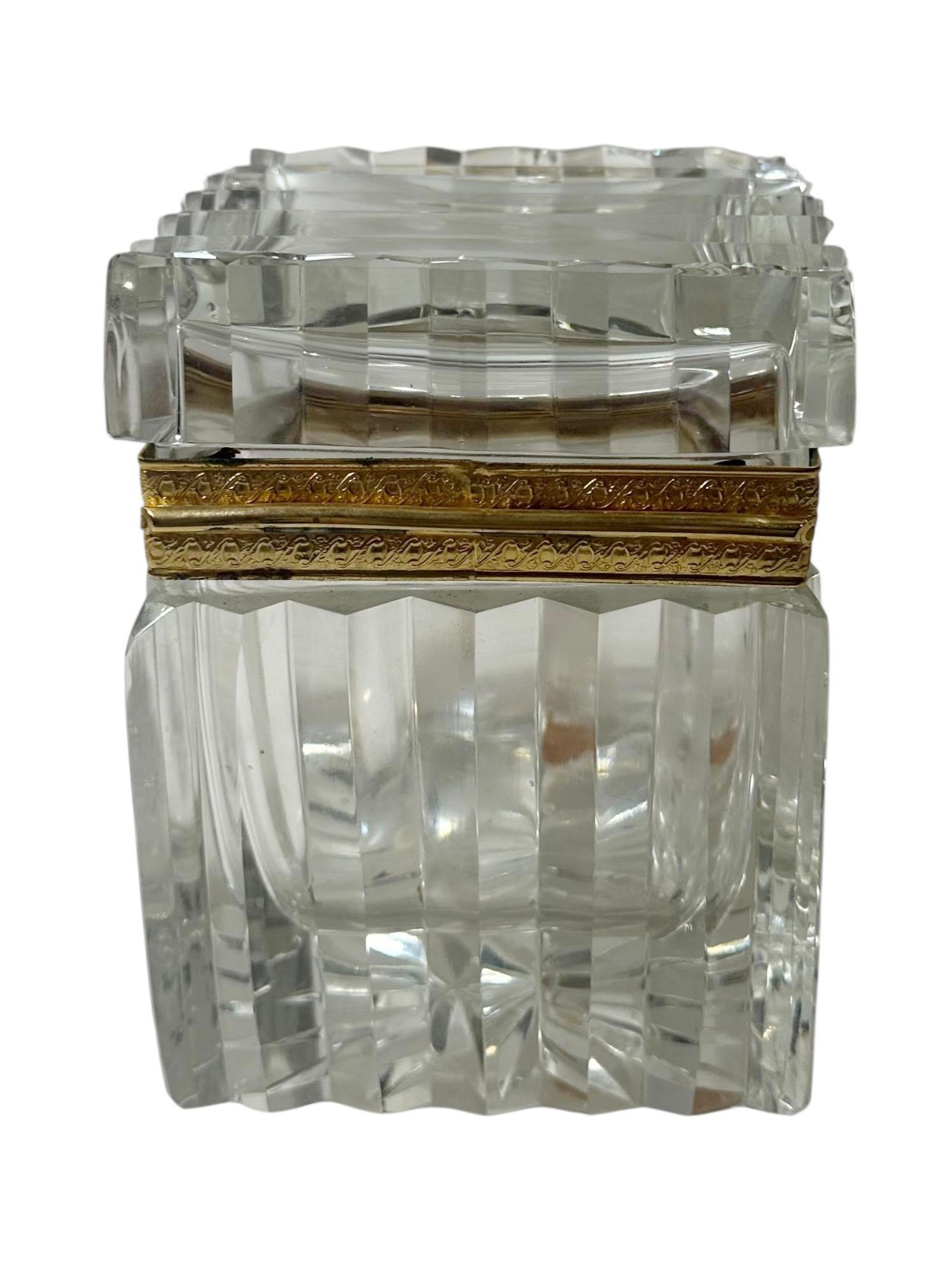 1890s Baccarat Crystal Box With Dore Bronze Mounts For Sale 2