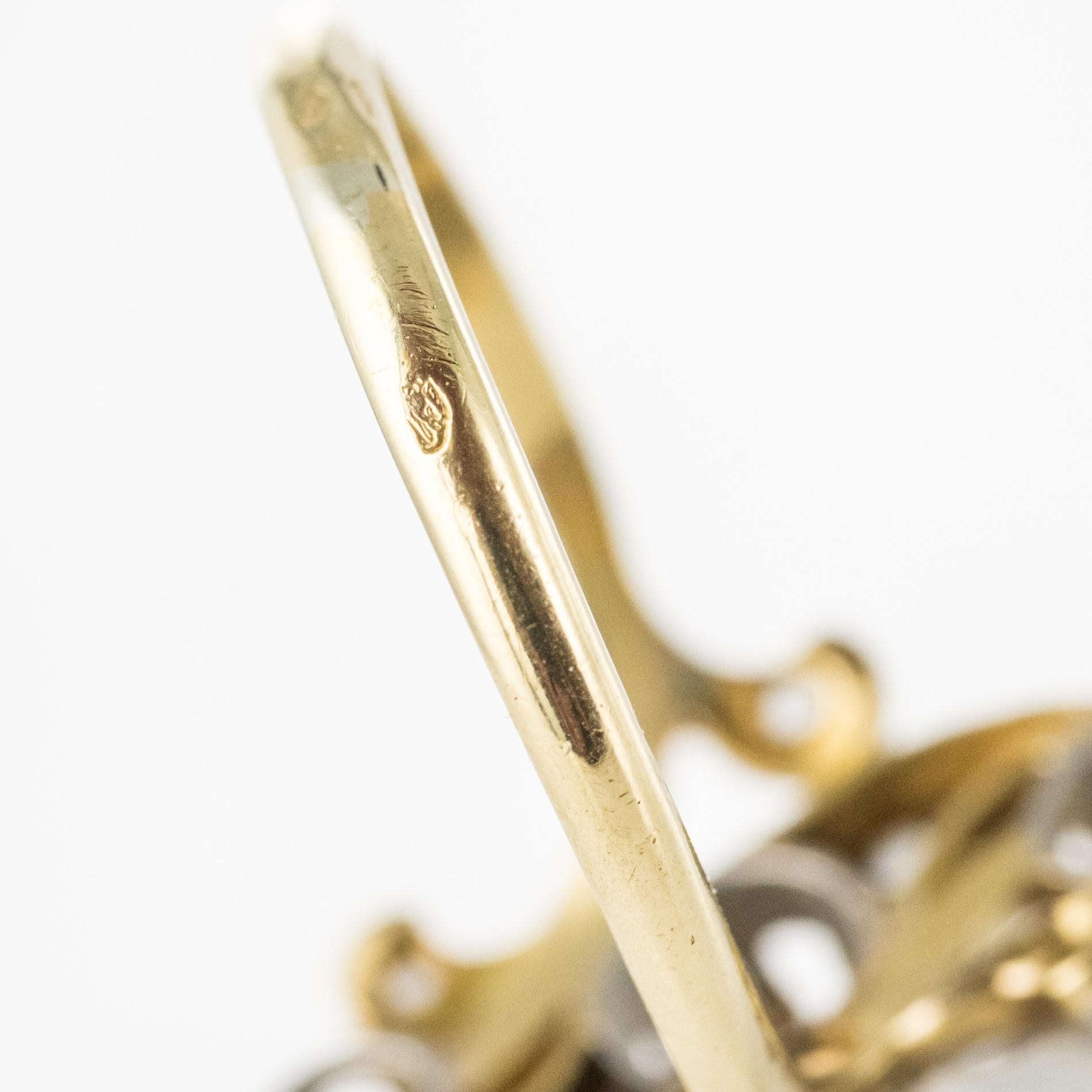 1890s Belle Époque Rose-Cut Diamonds 18 Karat Yellow Gold Ring 9
