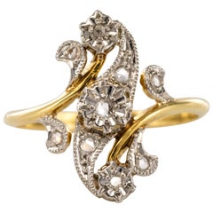 1890s Belle Époque Rose-Cut Diamonds 18 Karat Yellow Gold Ring