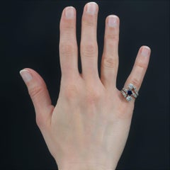 1890s Belle Epoque Sapphire Diamonds 18 Karat Rose Gold Ring
